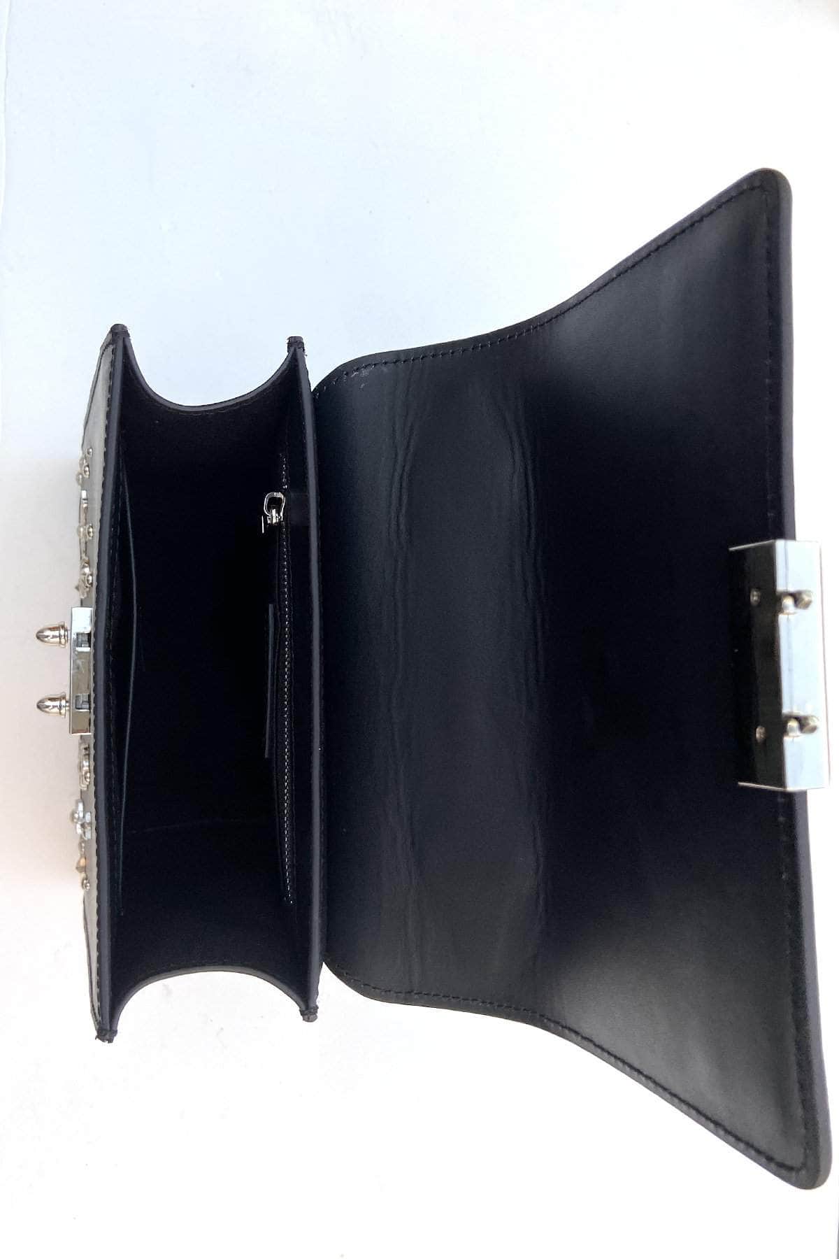 Women's Black Leather Convertible Backpack - SUSU Hollywood 3 - in - 1 Crossbody Purse - Diazza