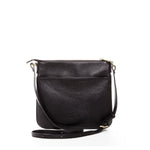 Women's Black Leather Crossbody Bag - SUSU Saxon Small Messenger Purse - Diazza