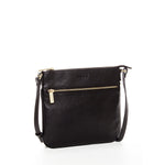 Women's Black Leather Crossbody Bag - SUSU Saxon Small Messenger Purse - Diazza