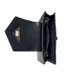 Women's Black Leather Mini Crossbody Bag - SUSU Wristlet Purse with Chain Strap - Diazza