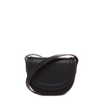Women's Black Leather Saddle Bag - SUSU Crossbody Purse with Front Pocket - Diazza