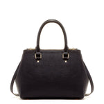 Women's Black Leather Satchel Bag - SUSU Chloe Large Handbag with Crossbody Strap - Diazza