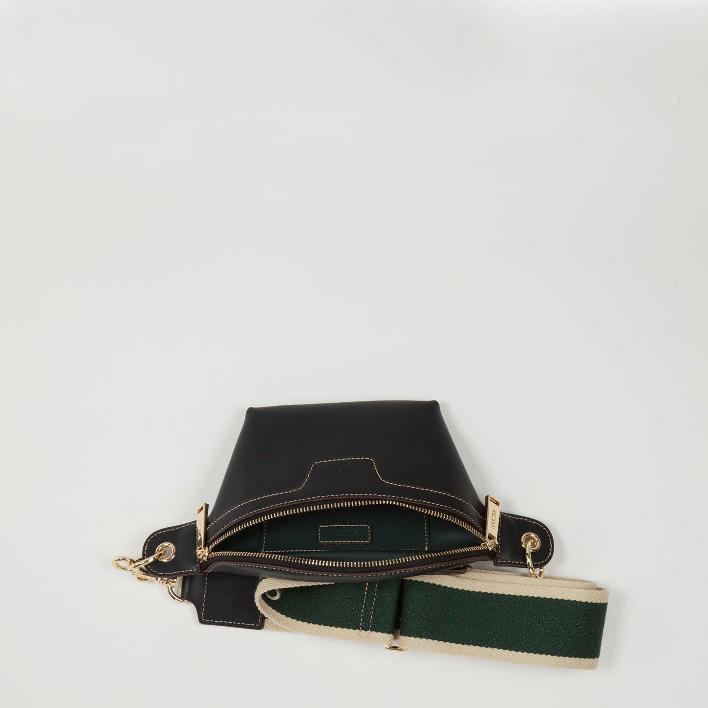 Women's Black Leather Sling Bag - SUSU Small Crossbody Chest Bag - Diazza