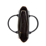 Women's Black Leopard Leather Tote Bag - Jody Color - Blocked Large Handbag - Diazza