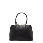 Women's Black Saffiano Leather Satchel Bag - SUSU Melissa Dome Work Purse - Diazza