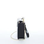 Women's Black Snakeskin Mini Crossbody Bag - SUSU Mary Leather Wristlet Purse - Diazza