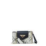 Women's Black Snakeskin Mini Crossbody Bag - SUSU Mary Leather Wristlet Purse - Diazza