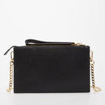 Women's Black Studded Crossbody Clutch - SUSU Austin Convertible Leather Purse - Diazza
