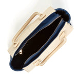 Women's Blue Ivory Leather Tote Bag - SUSU Jody Large Handbag - Diazza