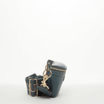 Women's Blue Leather Crossbody Sling Bag - SUSU Small Chest Shoulder Pack - Diazza