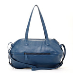 Women's Blue Leather Satchel Bag - SUSU Catherine Large Shoulder Purse - Diazza