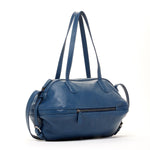 Women's Blue Leather Satchel Bag - SUSU Catherine Large Shoulder Purse - Diazza