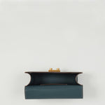 Women's Blue Leather Small Crossbody Bag - SUSU Compact Travel Purse - Diazza