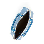 Women's Blue Saffiano Leather Satchel Bag - SUSU Melissa Dome Purse - Diazza