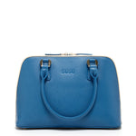 Women's Blue Saffiano Leather Satchel Bag - SUSU Melissa Dome Purse - Diazza