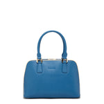 Women's Blue Saffiano Leather Satchel Bag - SUSU Melissa Dome Purse - Diazza