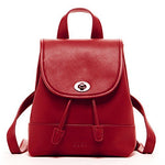 Women's Brick Red Leather Backpack - Nicole Drawstring Backpack with Adjustable Straps - Diazza