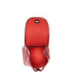 Women's Brick Red Leather Backpack - Nicole Drawstring Backpack with Adjustable Straps - Diazza