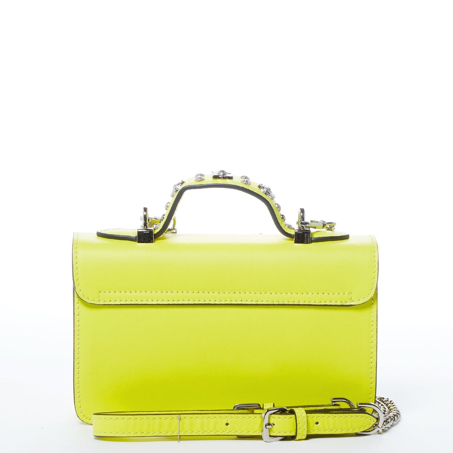 Women's Bright Yellow Leather Crossbody Bag - SUSU Hollywood Studded Mini Purse - Diazza