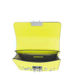 Women's Bright Yellow Leather Crossbody Bag - SUSU Hollywood Studded Mini Purse - Diazza