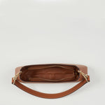 Women's Brown Leather Baguette Bag - SUSU Small 90s Y2K Shoulder Purse - Diazza