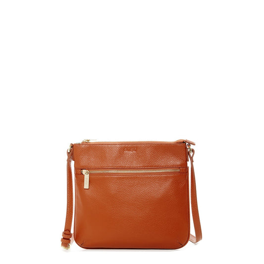 Women's Brown Leather Crossbody Bag - SUSU Saxon Small Messenger Purse - Diazza