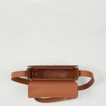 Women's Brown Leather Saddle Bag - SUSU Crossbody Purse with Front Pocket - Diazza