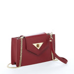 Women's Burgundy Leather Mini Crossbody Bag - SUSU Mary Wristlet Purse - Diazza
