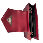 Women's Burgundy Leather Mini Crossbody Bag - SUSU Mary Wristlet Purse - Diazza