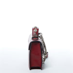 Women's Burgundy Studded Leather Crossbody Bag - SUSU Small Purse with Chain Strap - Diazza