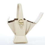 Women's Cream Off White Leather Bucket Bag - SUSU Amber Unique Crossbody Purse - Diazza