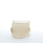 Women's Cream Off White Leather Bucket Bag - SUSU Amber Unique Crossbody Purse - Diazza
