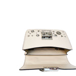 Women's Cream Off White Leather Crossbody Bag - SUSU Hollywood Studded Mini Purse - Diazza