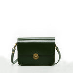 Women's Dark Green Leather Crossbody Bag - Nanah Vintage Camera Bag Style - Diazza
