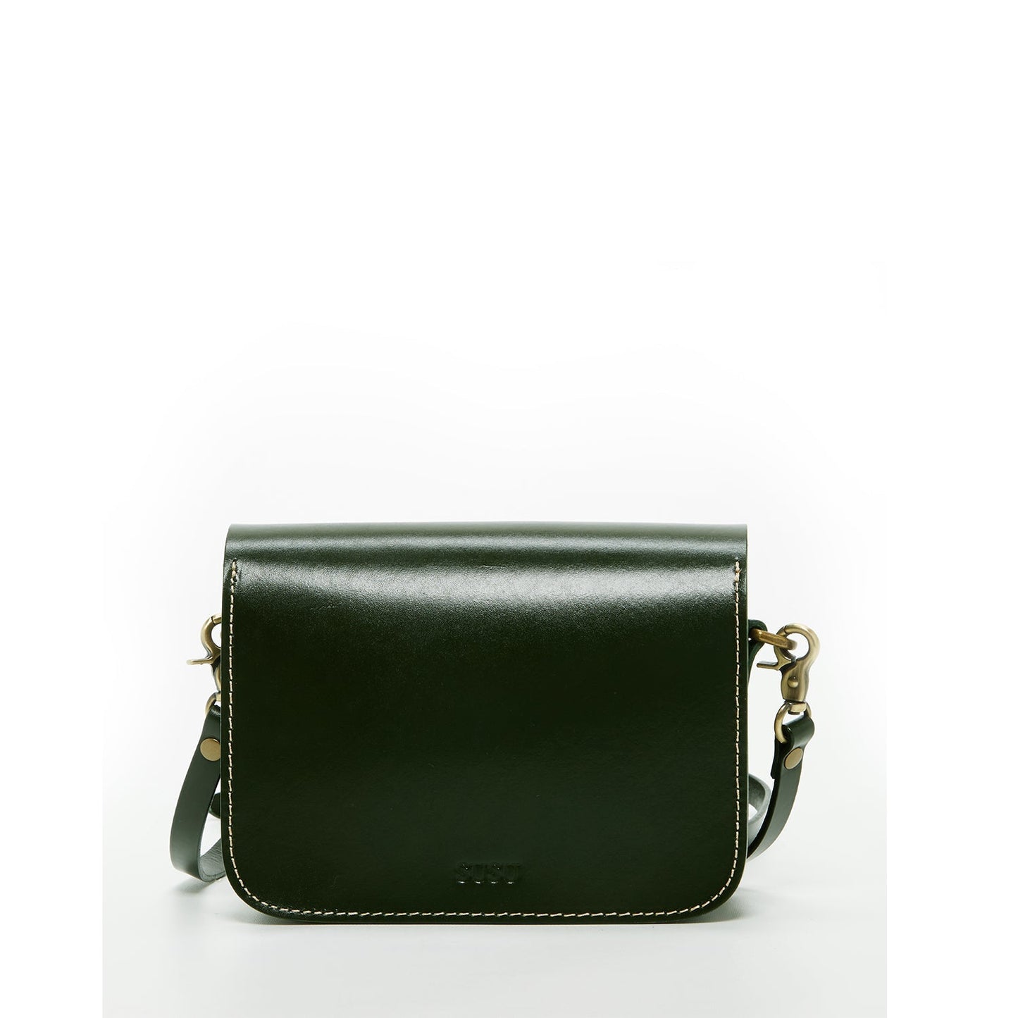 Women's Dark Green Leather Crossbody Bag - Nanah Vintage Camera Bag Style - Diazza