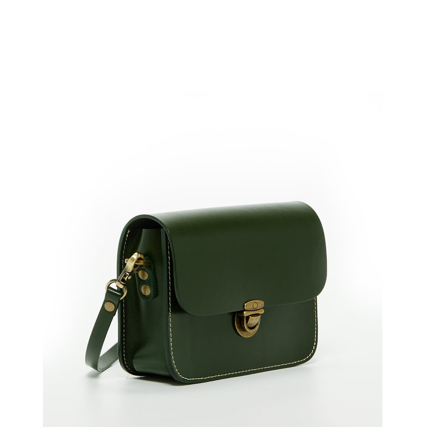 Women's Dark Green Leather Crossbody Bag - Nanah Vintage Camera Bag Style - Diazza