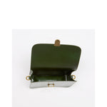 Women's Dark Green Leather Crossbody Bag - Nanah Vintage Camera Bag Style - Diazza