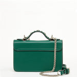Women's Dark Green Leather Crossbody Bag - SUSU Small Studded Purse - Diazza