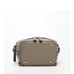 Women's Gray Leather Convertible Backpack - SUSU Ashley Medium with Pockets - Diazza