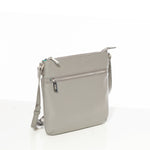 Women's Gray Leather Crossbody Bag - SUSU Saxon Small Messenger Purse - Diazza