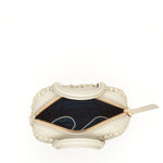 Women's Grayish Beige Leather Crossbody Bag - SUSU Medium Italian Leather Purse - Diazza