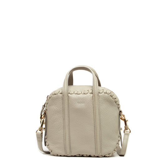 Women's Grayish Beige Leather Crossbody Bag - SUSU Medium Italian Leather Purse - Diazza