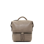 Women's Grey Leather Convertible Backpack - SUSU 3 - in - 1 Crossbody Purse - Diazza