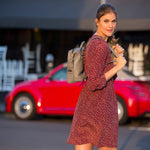 Women's Grey Leather Convertible Backpack - SUSU 3 - in - 1 Crossbody Purse - Diazza