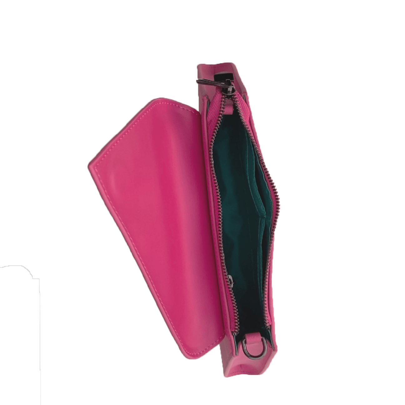 Women's Hot Pink Leather Clutch Bag - SUSU Evening Crossbody Purse with Chain - Diazza