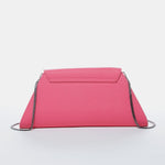 Women's Hot Pink Leather Clutch Bag - SUSU Evening Crossbody Purse with Chain - Diazza
