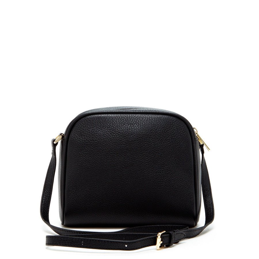 Women's Houndstooth Small Crossbody Bag - Baxter Black & White Leather Purse - Diazza