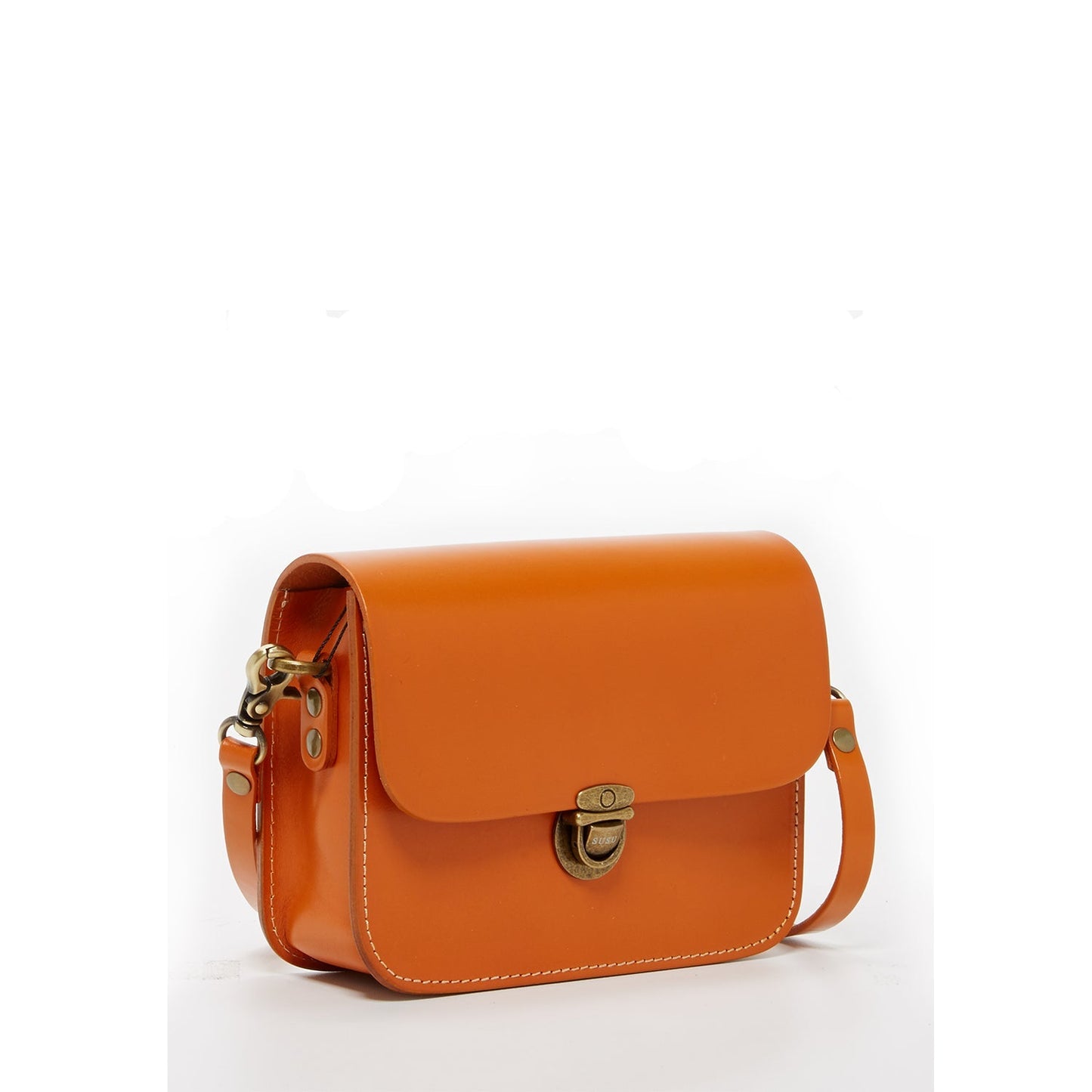 Women's Light Brown Leather Crossbody Bag - SUSU Nanah Vintage Camera Style Purse - Diazza