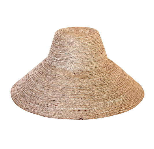 Women's Natural Jute Sun Hat - RIRI Handwoven Straw Hat 6 Inch Brim - Diazza
