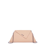 Women's Nude Beige Leather Clutch Bag - SUSU Evening Crossbody Purse with Chain - Diazza